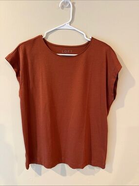 LOFT Rust/Brown Short Sleeve Crewneck Tee
